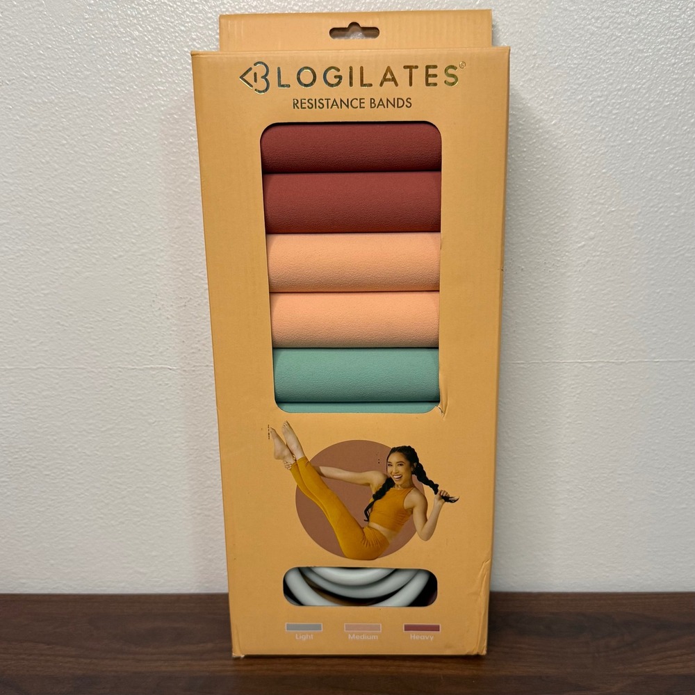 Blogilates Resistance Bands 3-Pack Unisex Multicolor New Cushioned Handles